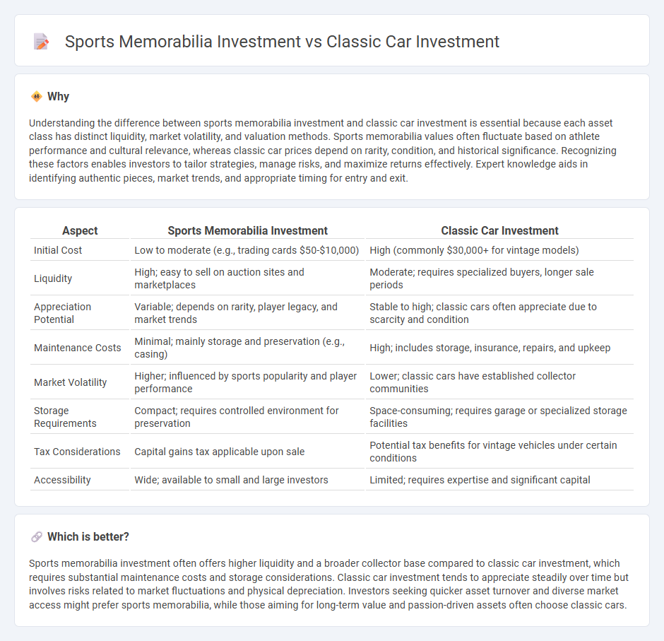 Sports Memorabilia Investment vs Classic Car Investment in Investment