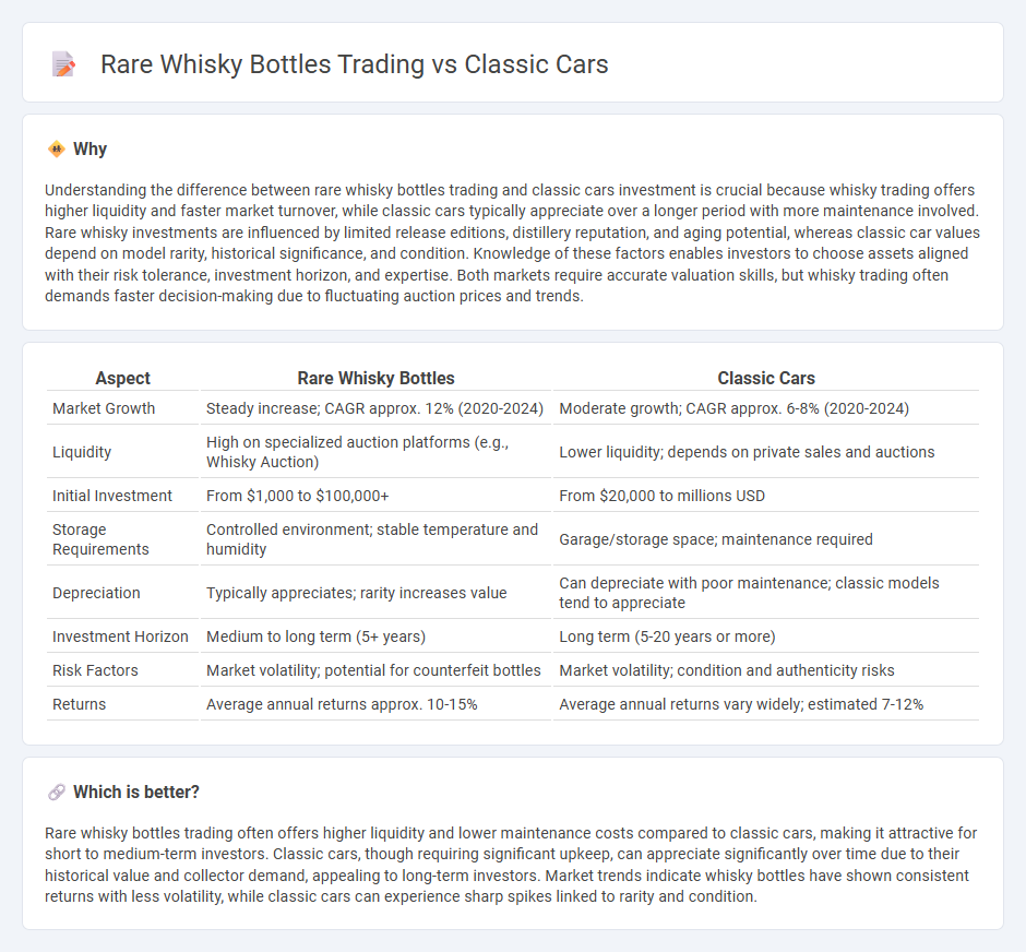 Rare Whisky Bottles Trading vs Classic Cars in Investment