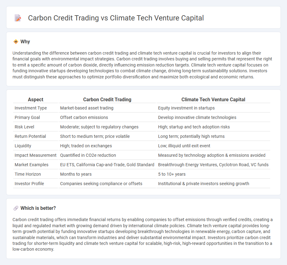Carbon Credit Trading vs Climate Tech Venture Capital in Investment