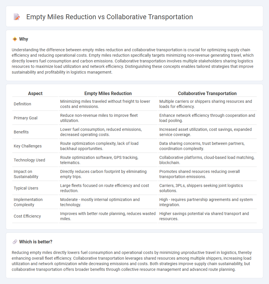 Empty Miles Reduction vs Collaborative Transportation in Logistics
