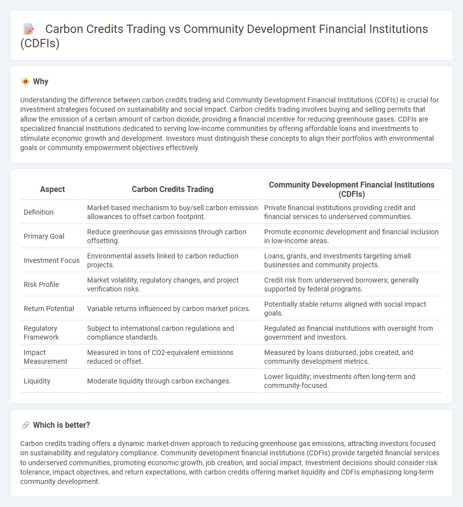 Carbon Credits Trading vs Community Development Financial Institutions (Cdfis) in Investment