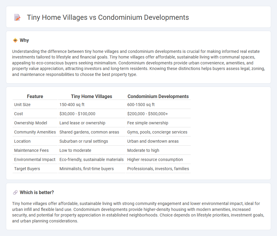 Tiny Home Villages vs Condominium Developments in Real Estate