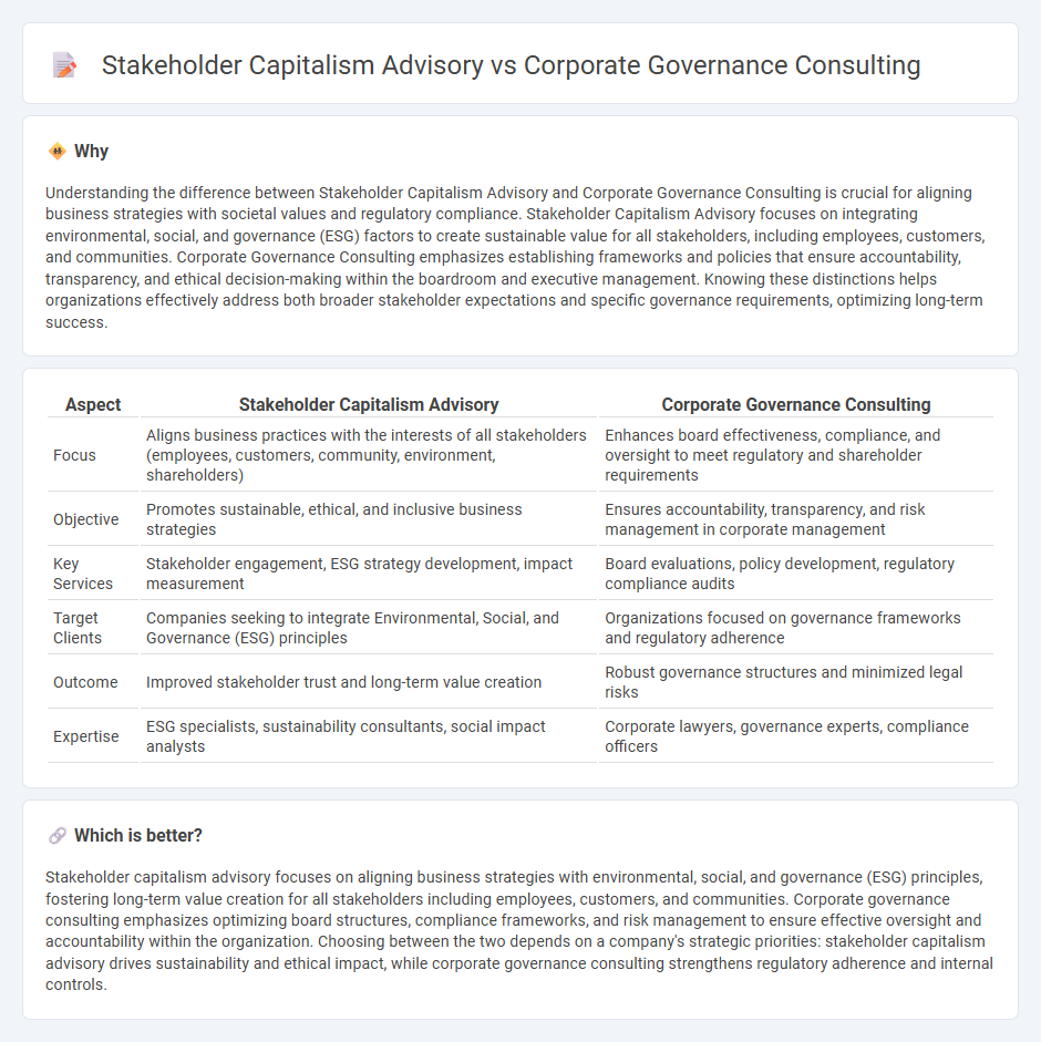 Stakeholder Capitalism Advisory vs Corporate Governance Consulting in Consulting