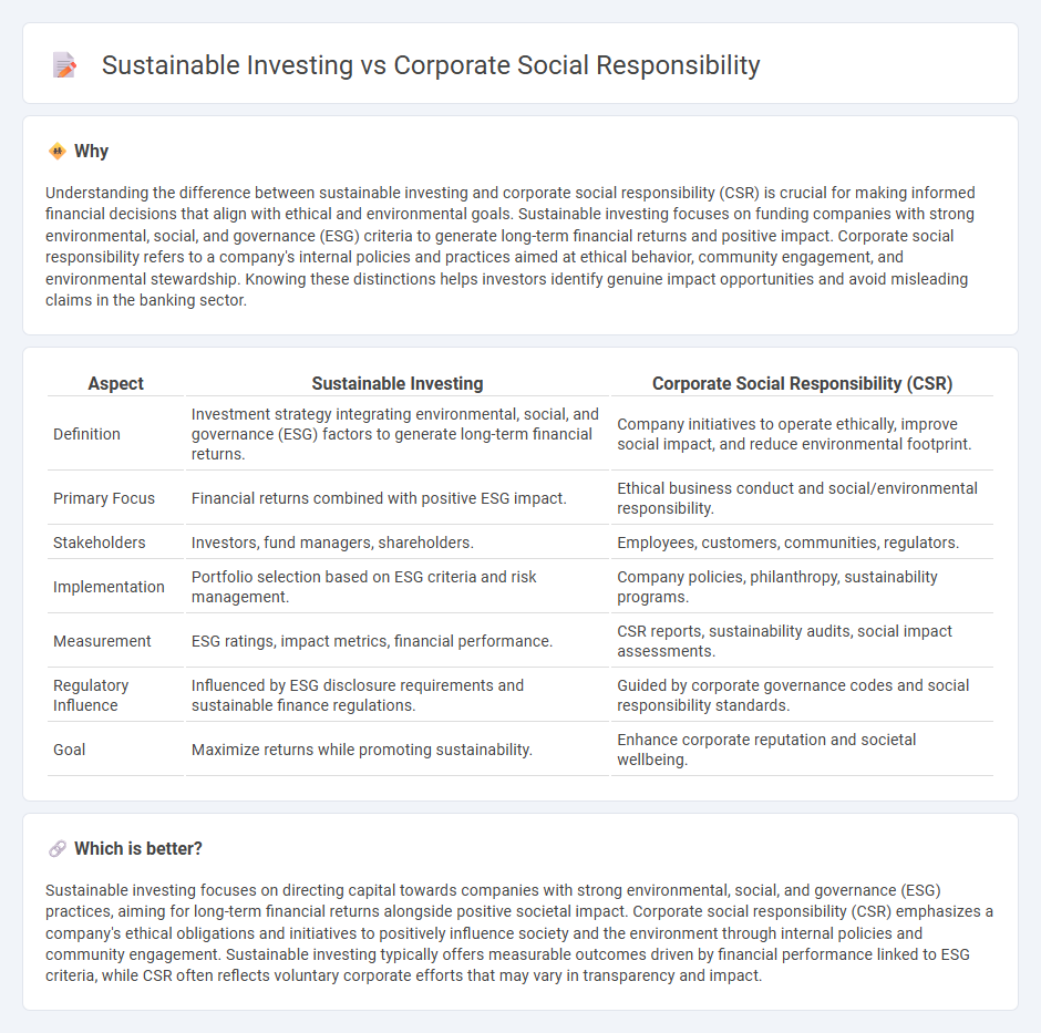 Sustainable Investing vs Corporate Social Responsibility in Banking