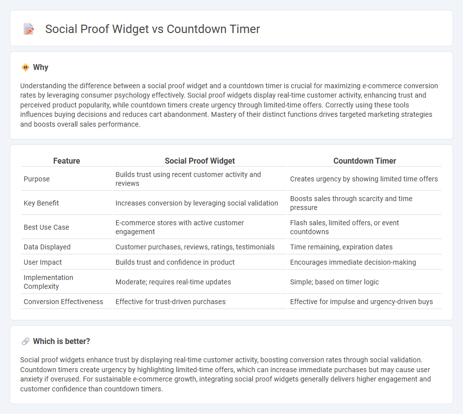Social Proof Widget vs Countdown Timer in Commerce