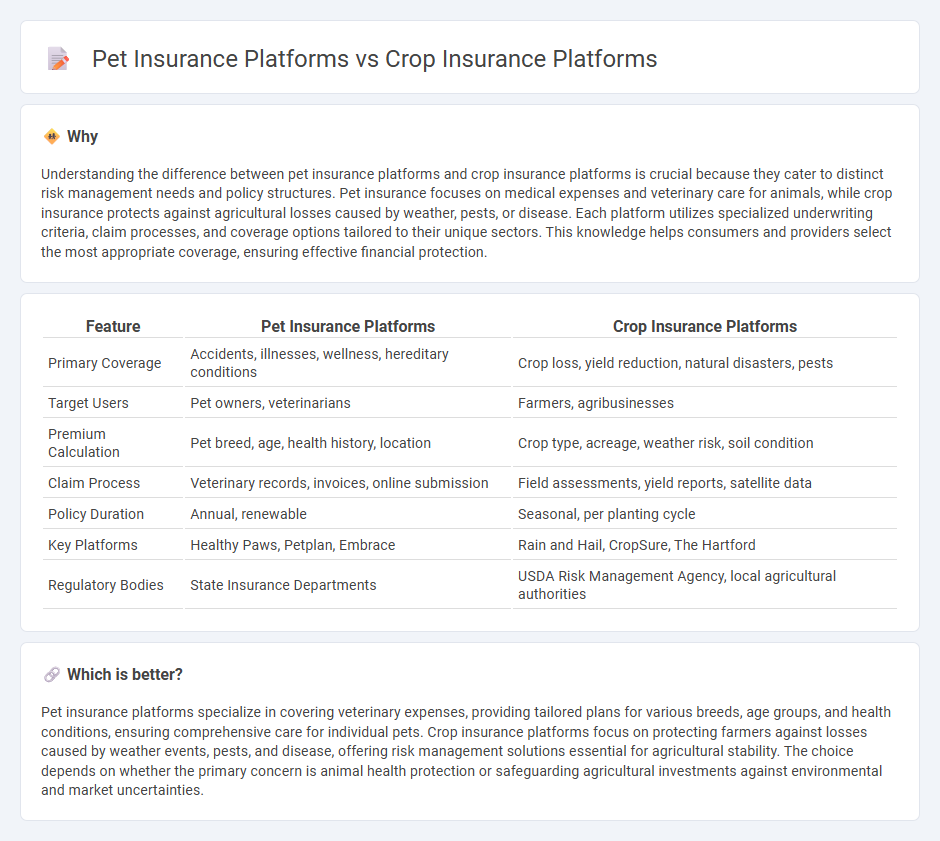 Pet Insurance Platforms vs Crop Insurance Platforms in Insurance