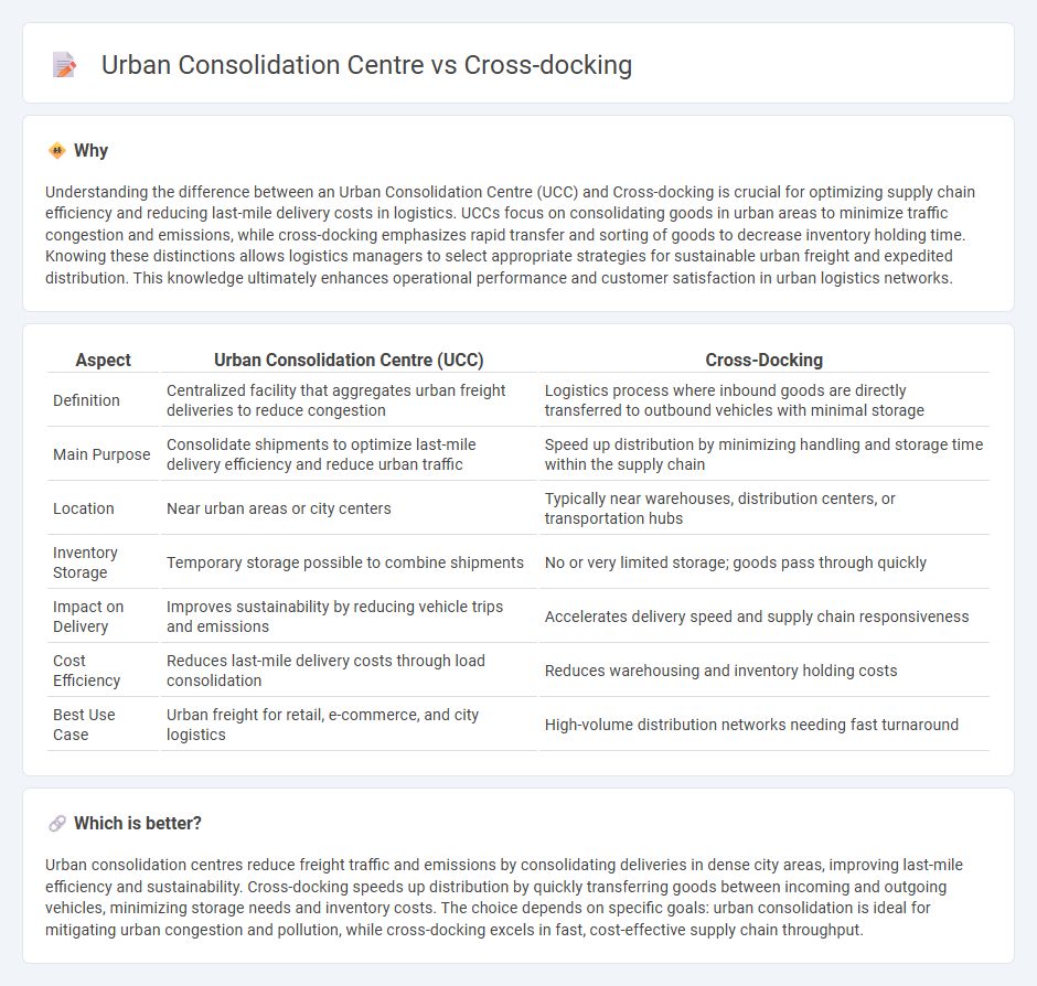 Urban Consolidation Centre vs Cross-Docking in Logistics