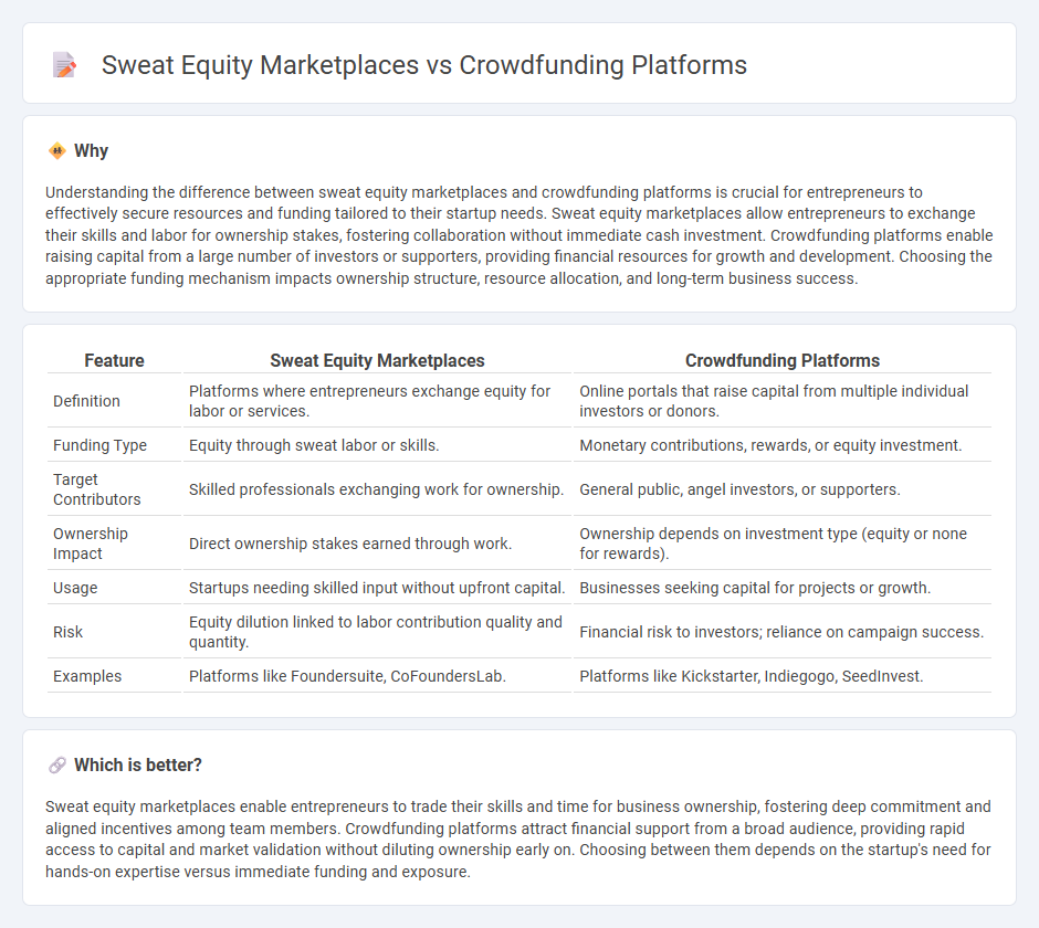 Sweat Equity Marketplaces vs Crowdfunding Platforms in Entrepreneurship