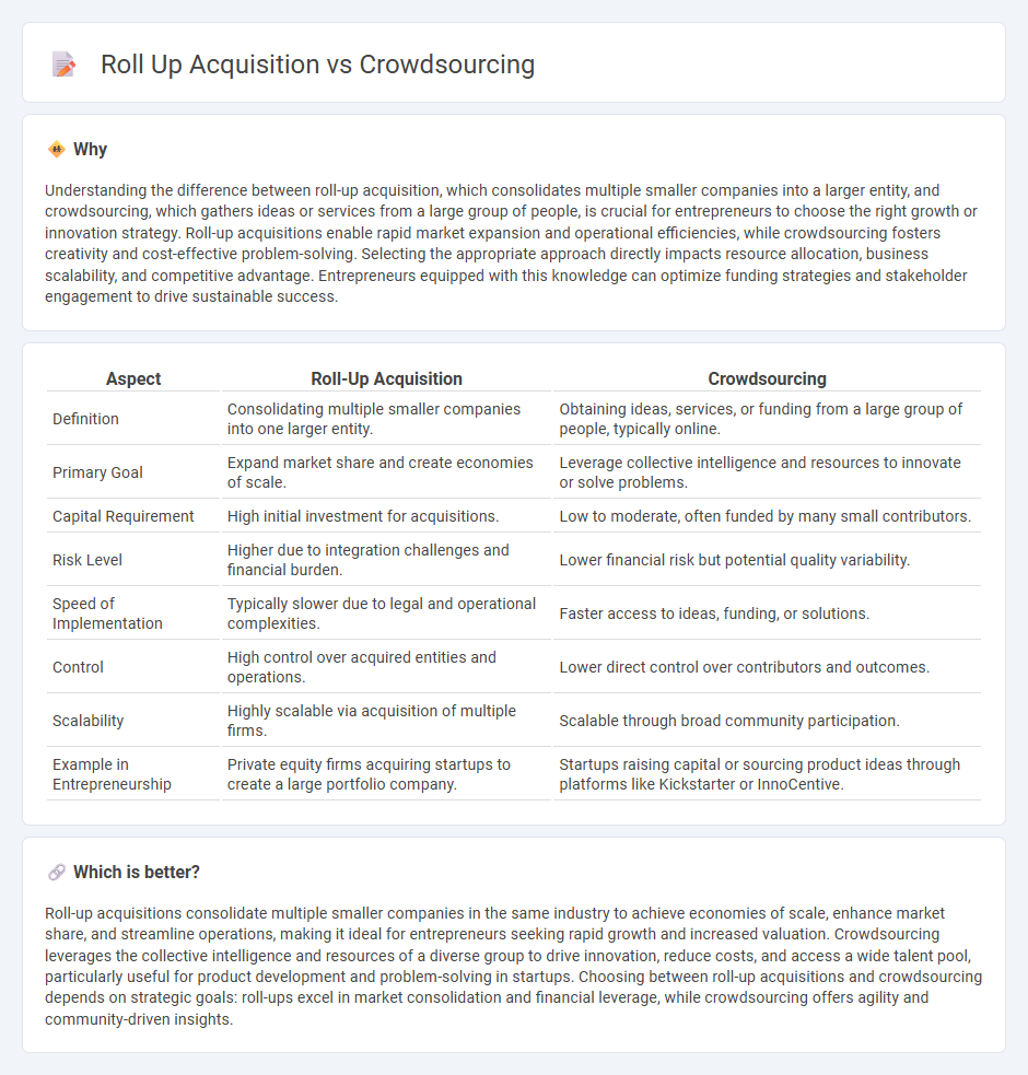 Roll Up Acquisition vs Crowdsourcing in Entrepreneurship