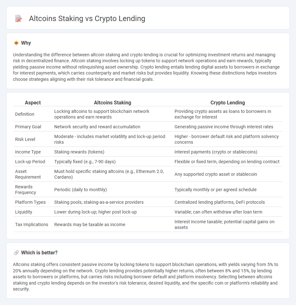 Altcoins Staking vs Crypto Lending in Finance