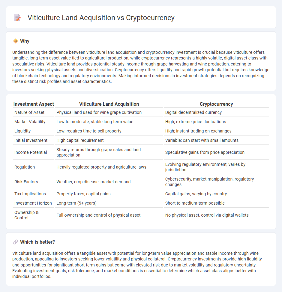 Viticulture Land Acquisition vs Cryptocurrency in Investment
