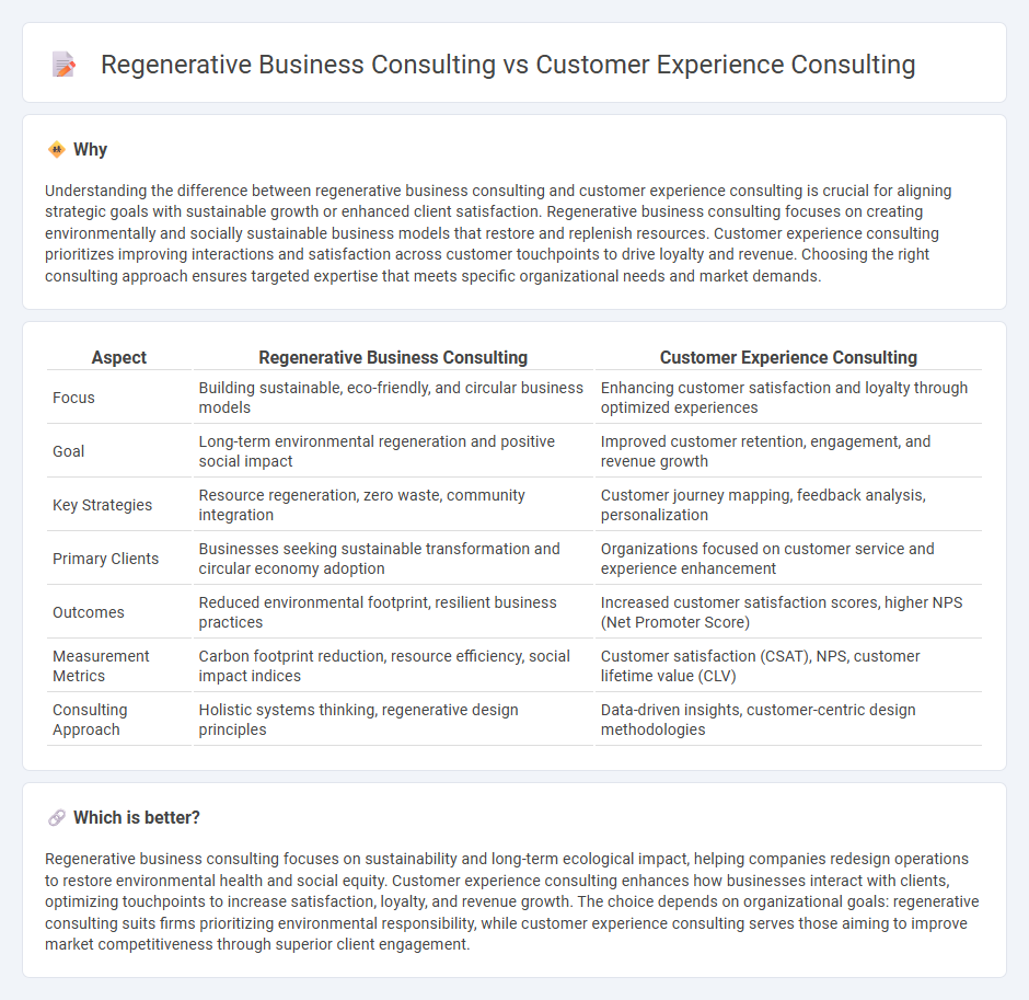 Regenerative Business Consulting vs Customer Experience Consulting in Consulting