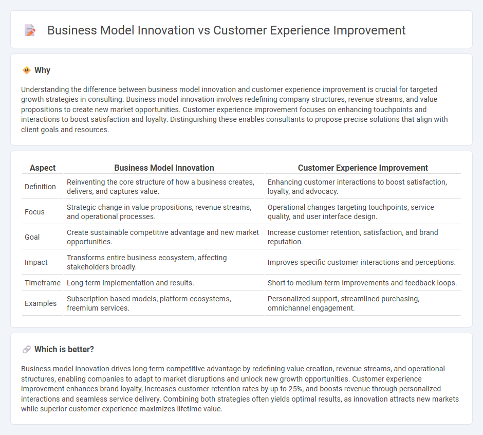 Business Model Innovation vs Customer Experience Improvement in Consulting