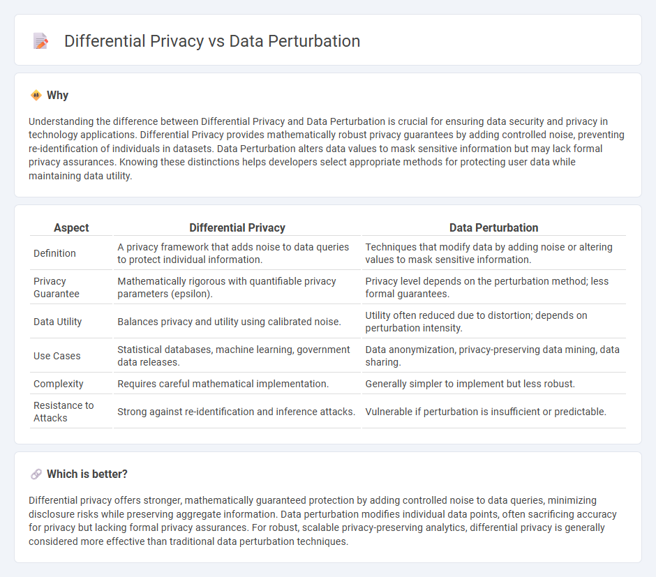 Differential Privacy vs Data Perturbation in Technology