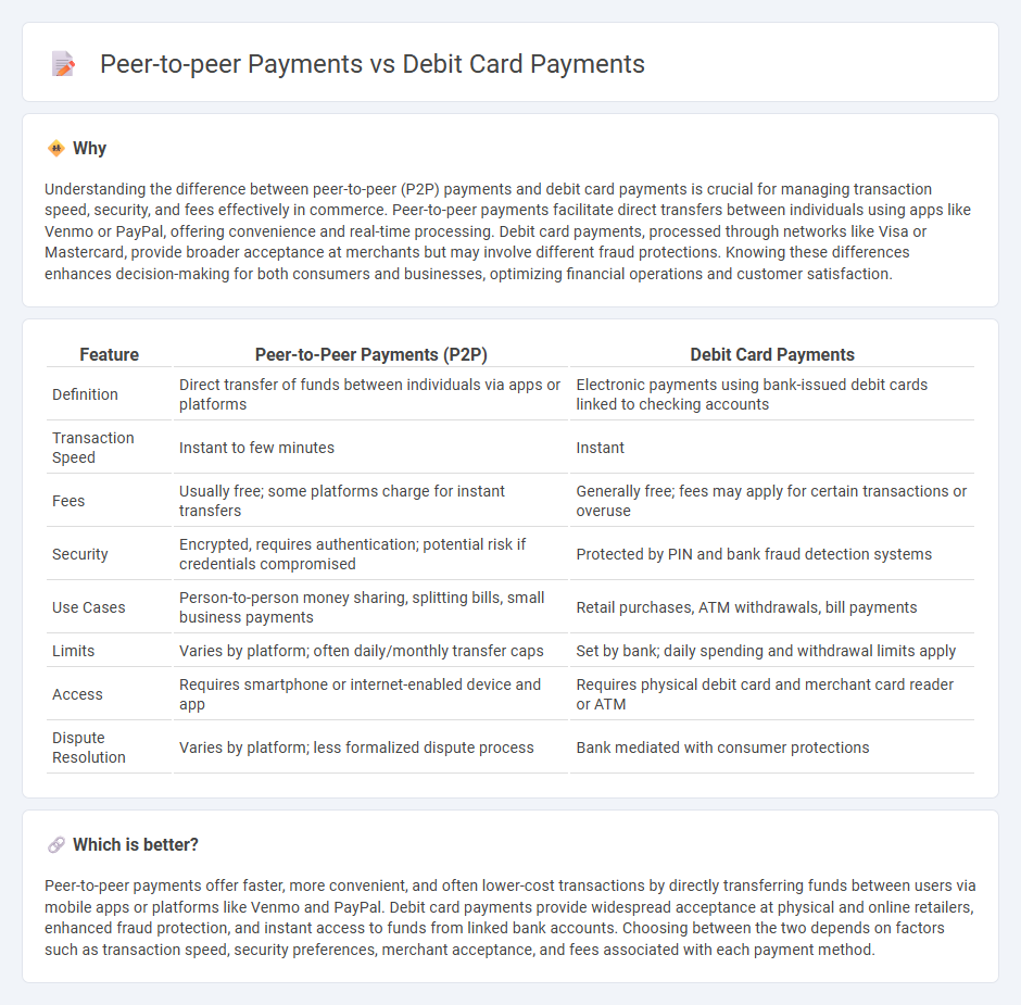Peer-To-Peer Payments vs Debit Card Payments in Commerce