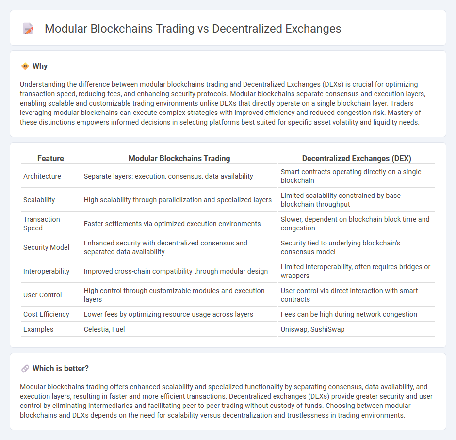 Modular Blockchains Trading vs Decentralized Exchanges in Trading