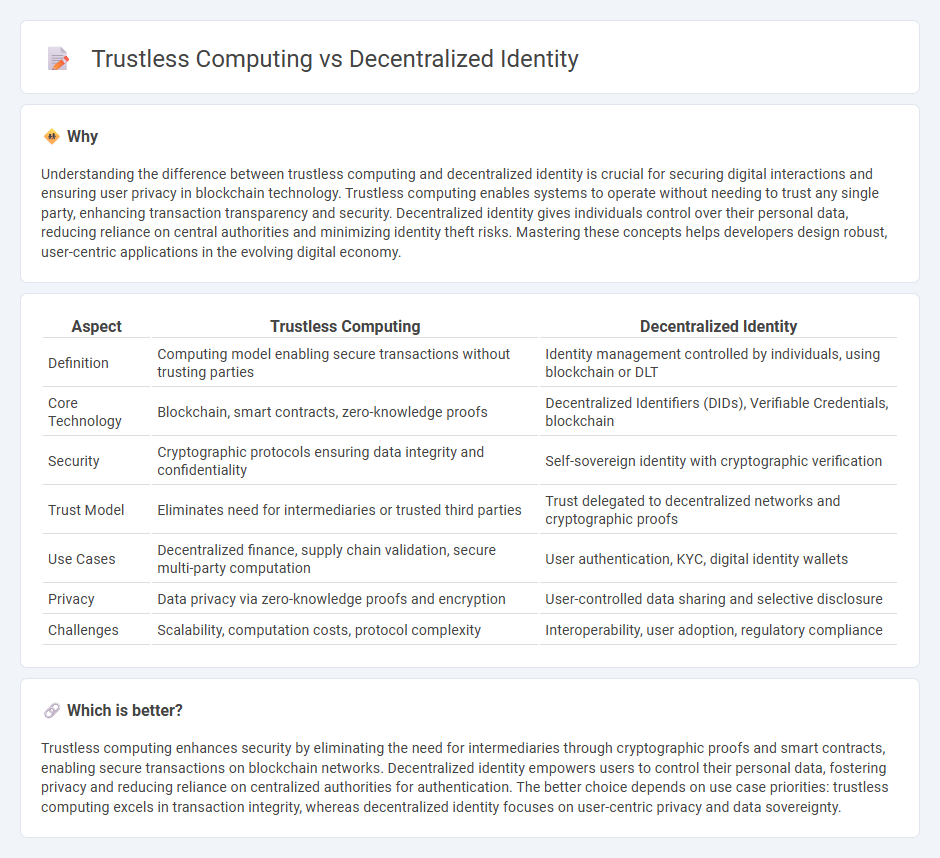 Trustless Computing vs Decentralized Identity in Technology
