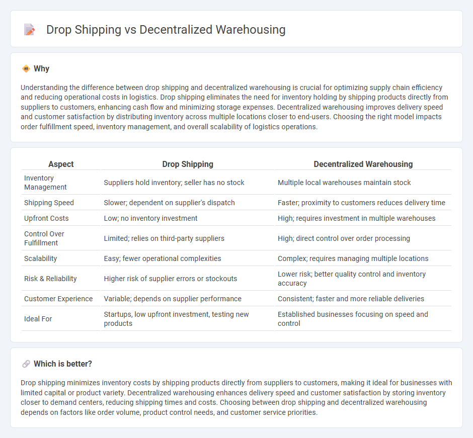 Drop Shipping vs Decentralized Warehousing in Logistics