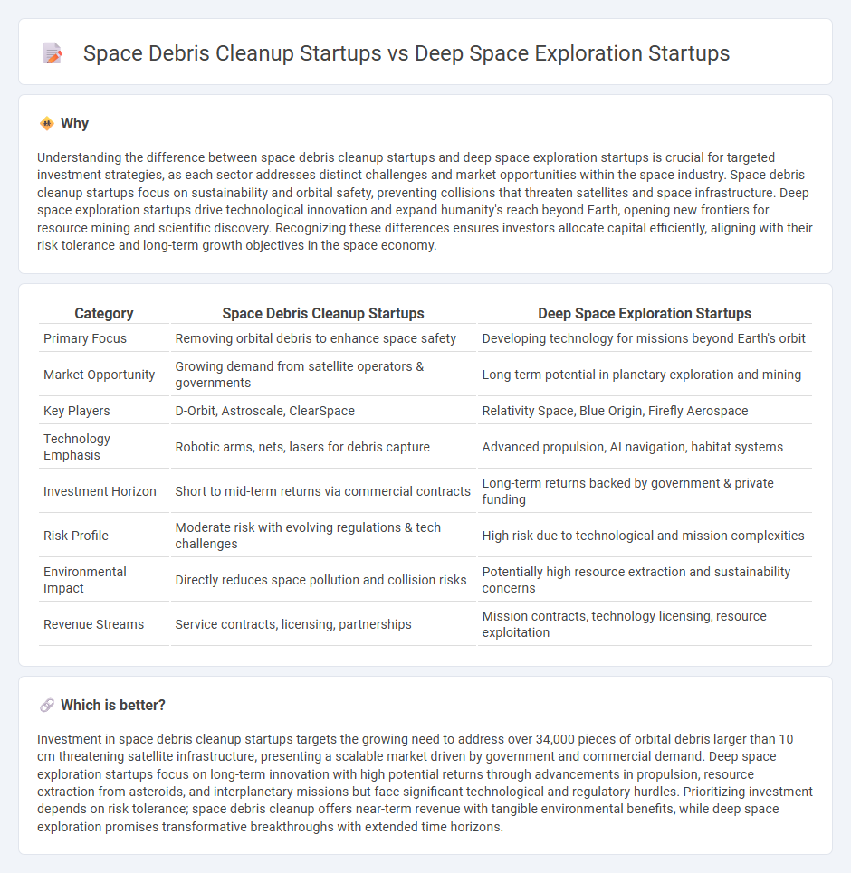 Space Debris Cleanup Startups vs Deep Space Exploration Startups in Investment