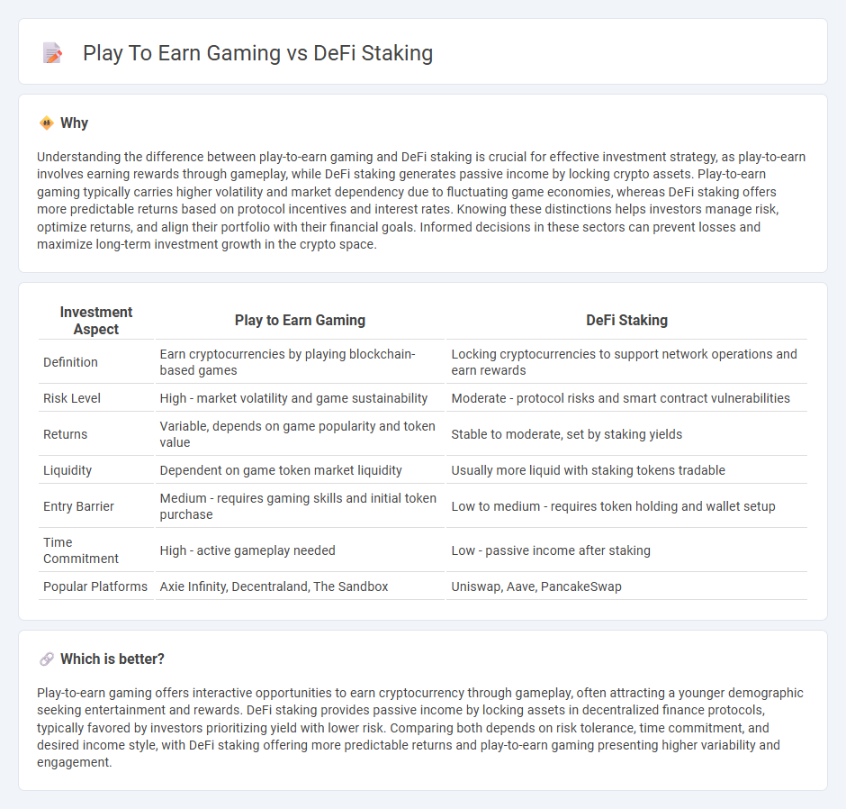 Play To Earn Gaming vs Defi Staking in Investment