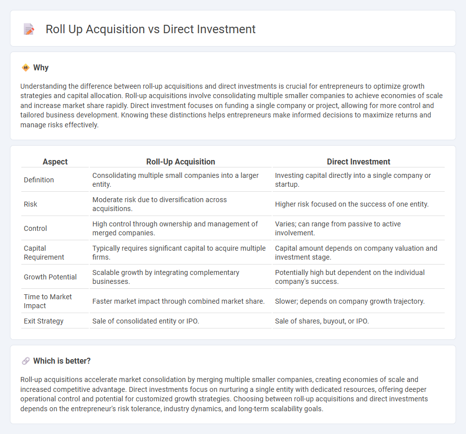 Roll Up Acquisition vs Direct Investment in Entrepreneurship
