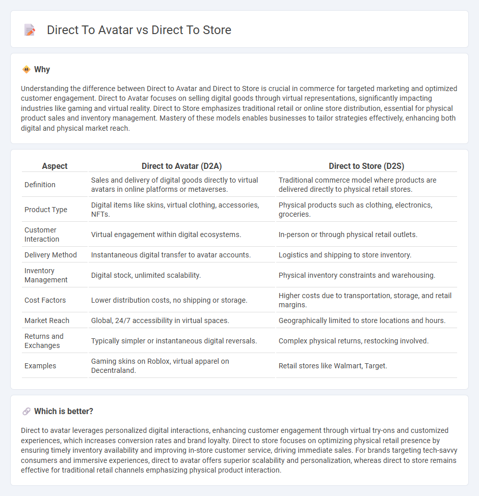 Direct To Avatar vs Direct To Store in Commerce