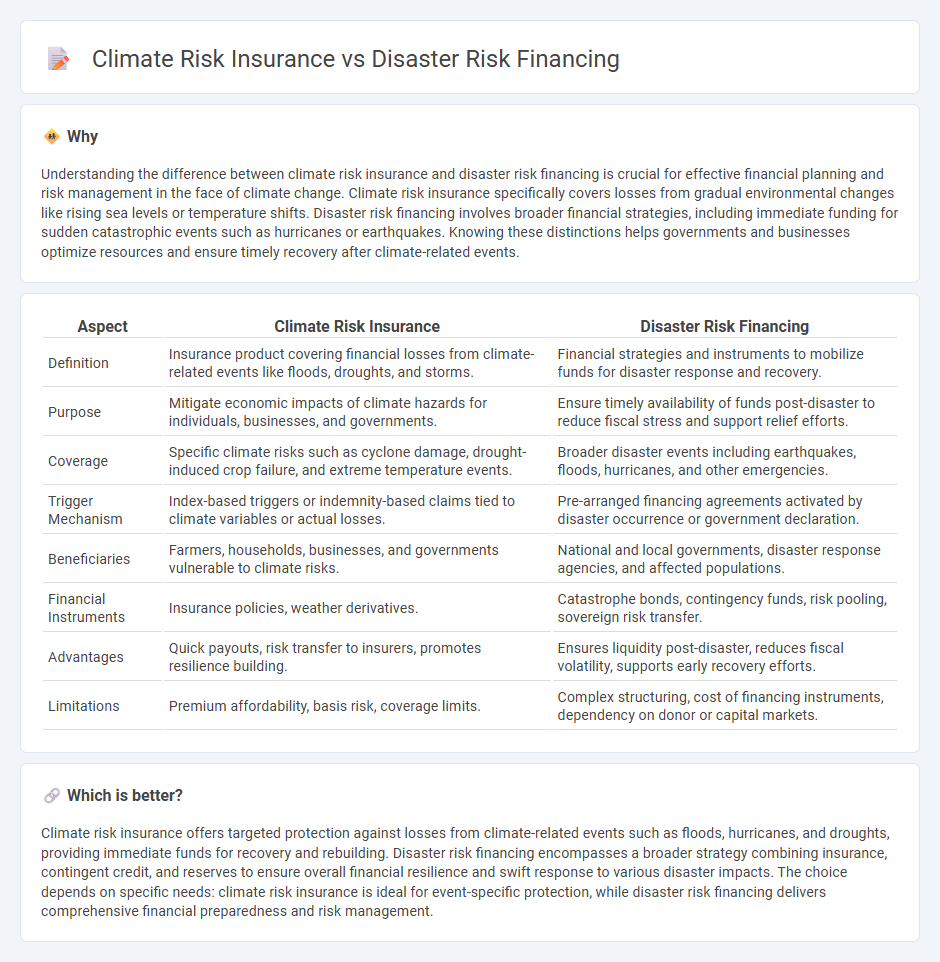 Climate Risk Insurance vs Disaster Risk Financing in Insurance