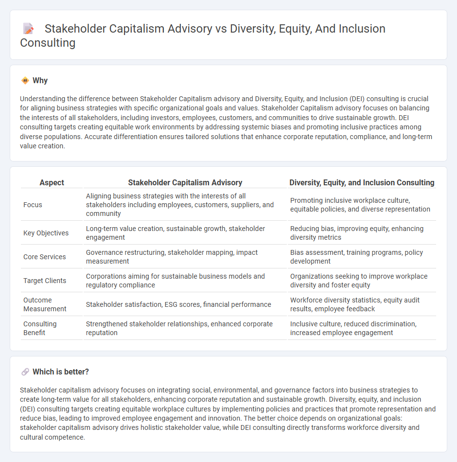 Stakeholder Capitalism Advisory vs Diversity, Equity, And Inclusion Consulting in Consulting