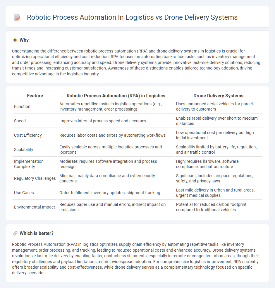 Robotic Process Automation In Logistics vs Drone Delivery Systems in Logistics