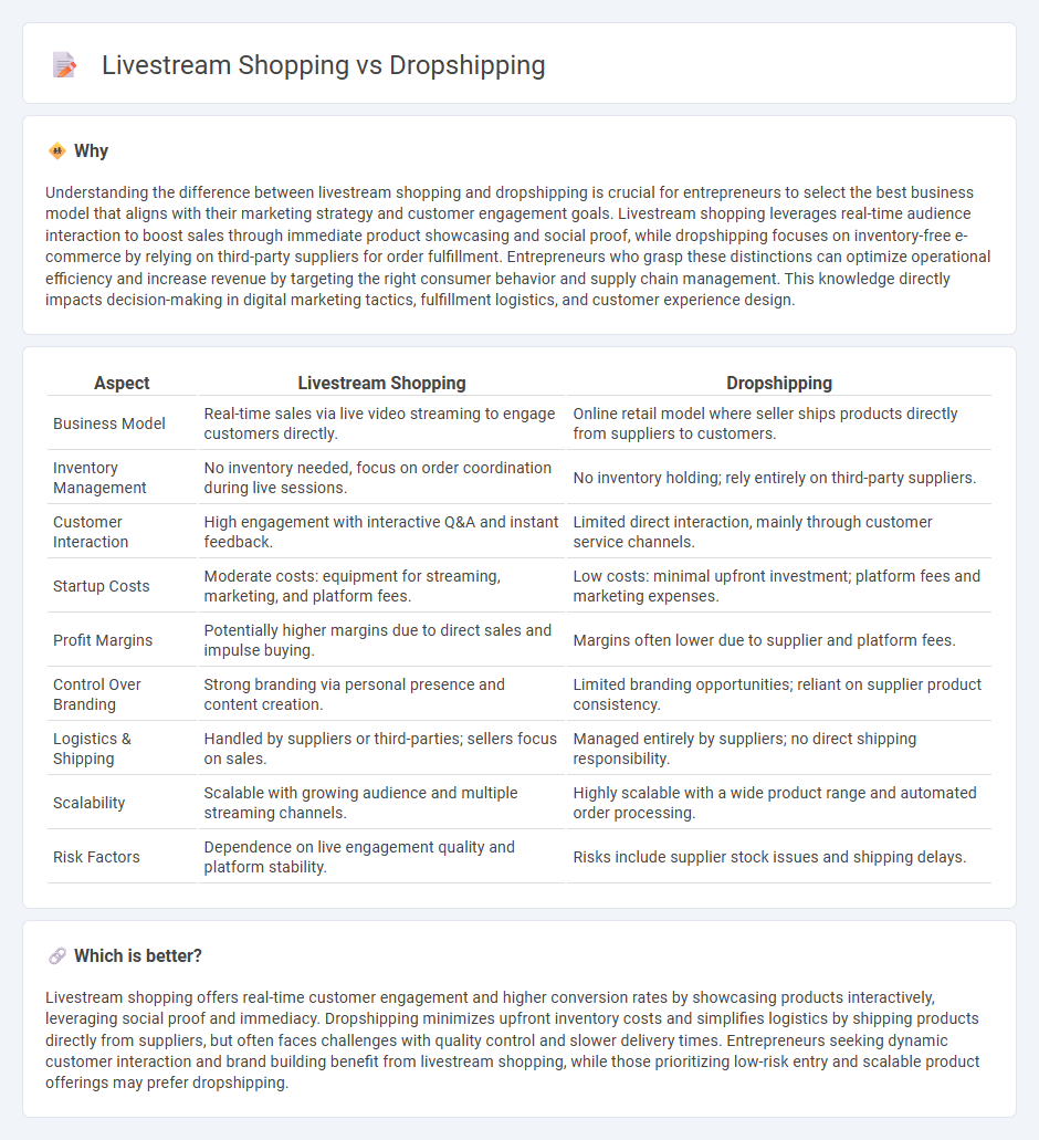 Livestream Shopping vs Dropshipping in Entrepreneurship