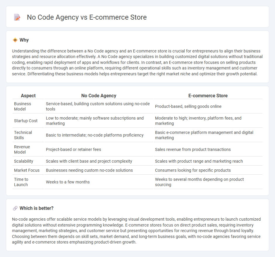 No Code Agency vs E-Commerce Store in Entrepreneurship
