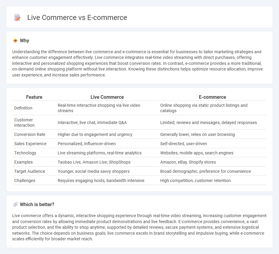 Live Commerce vs E-Commerce in Commerce