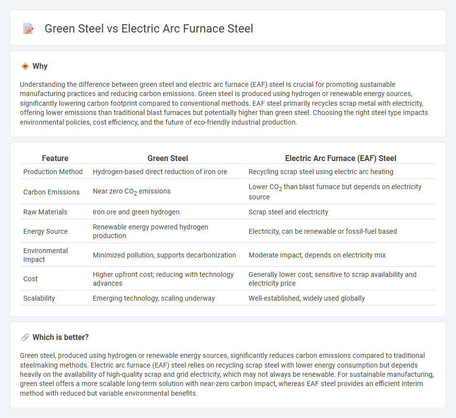 Green Steel vs Electric Arc Furnace Steel in Manufacturing