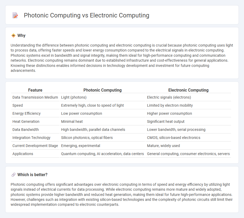 Photonic Computing vs Electronic Computing in Technology