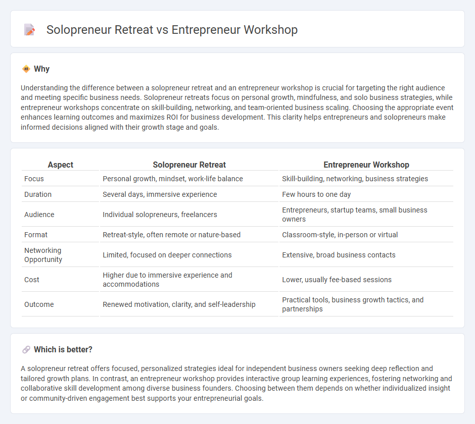 Solopreneur Retreat vs Entrepreneur Workshop in Entrepreneurship