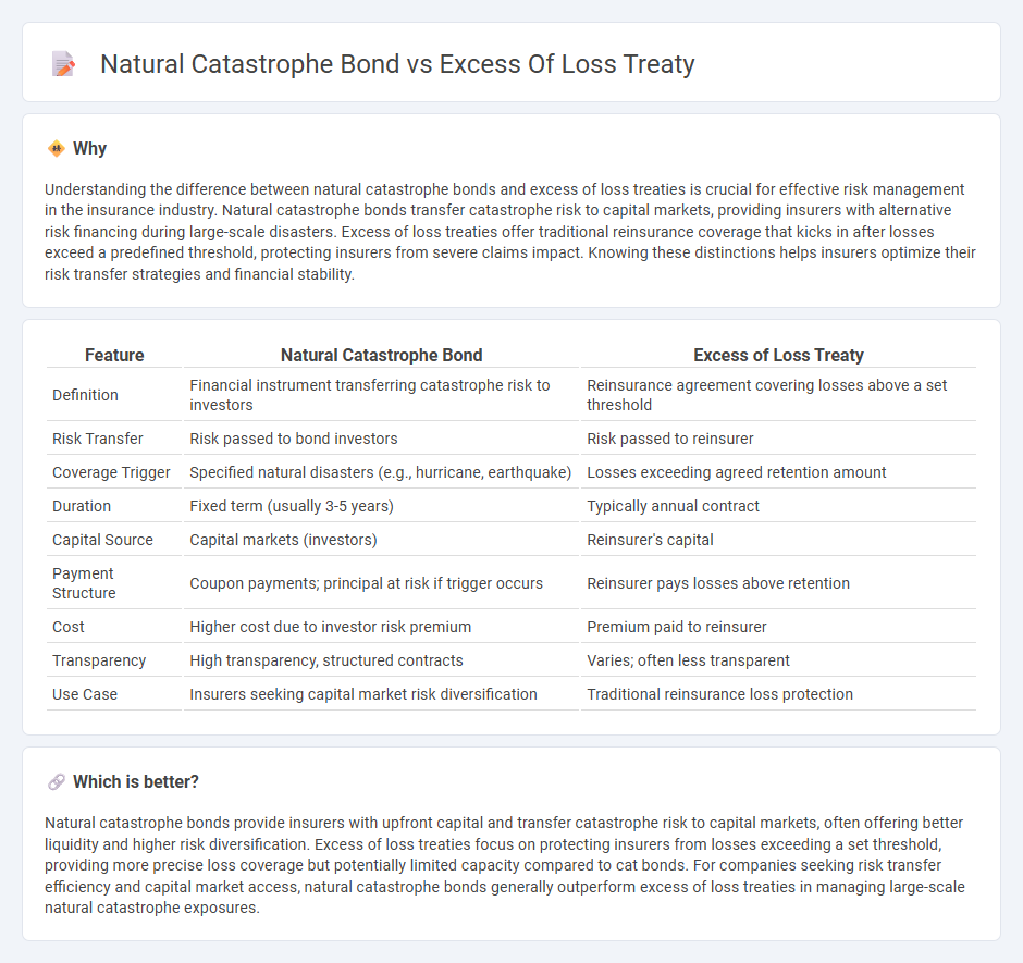 Natural Catastrophe Bond vs Excess Of Loss Treaty in Insurance