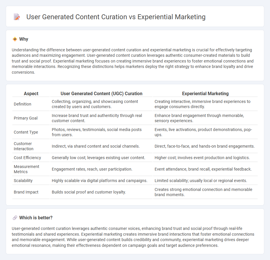 User Generated Content Curation vs Experiential Marketing in Marketing
