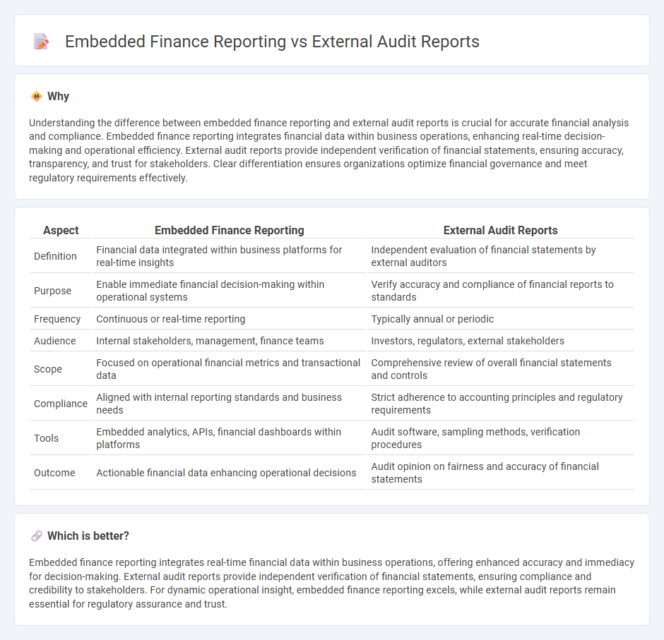 Embedded Finance Reporting vs External Audit Reports in Accounting