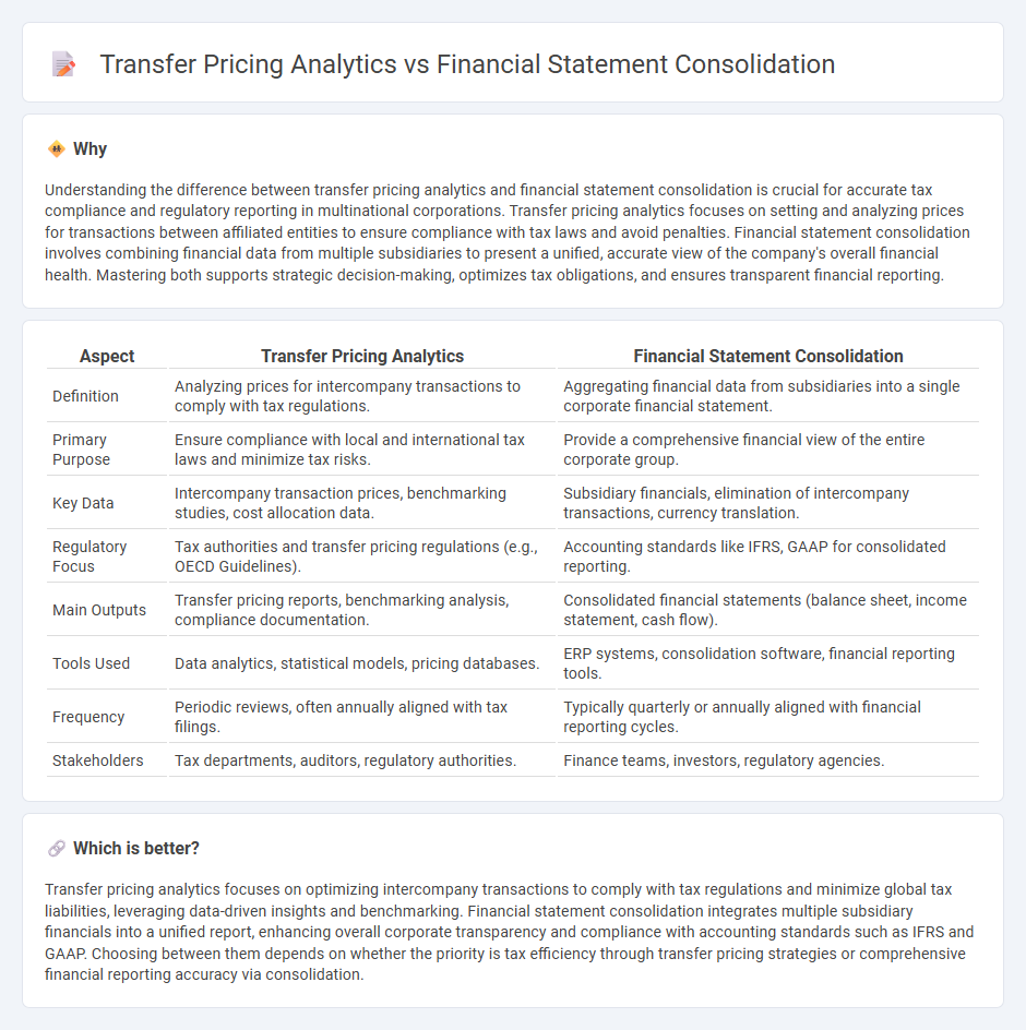 Transfer Pricing Analytics vs Financial Statement Consolidation in Accounting