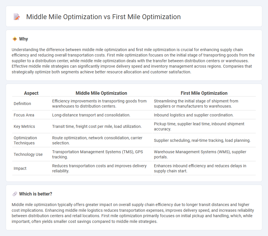 Middle Mile Optimization vs First Mile Optimization in Logistics