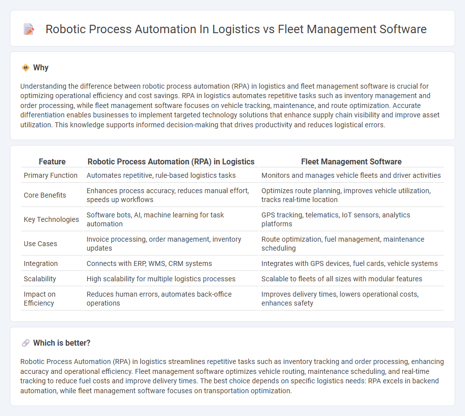 Robotic Process Automation In Logistics vs Fleet Management Software in Logistics