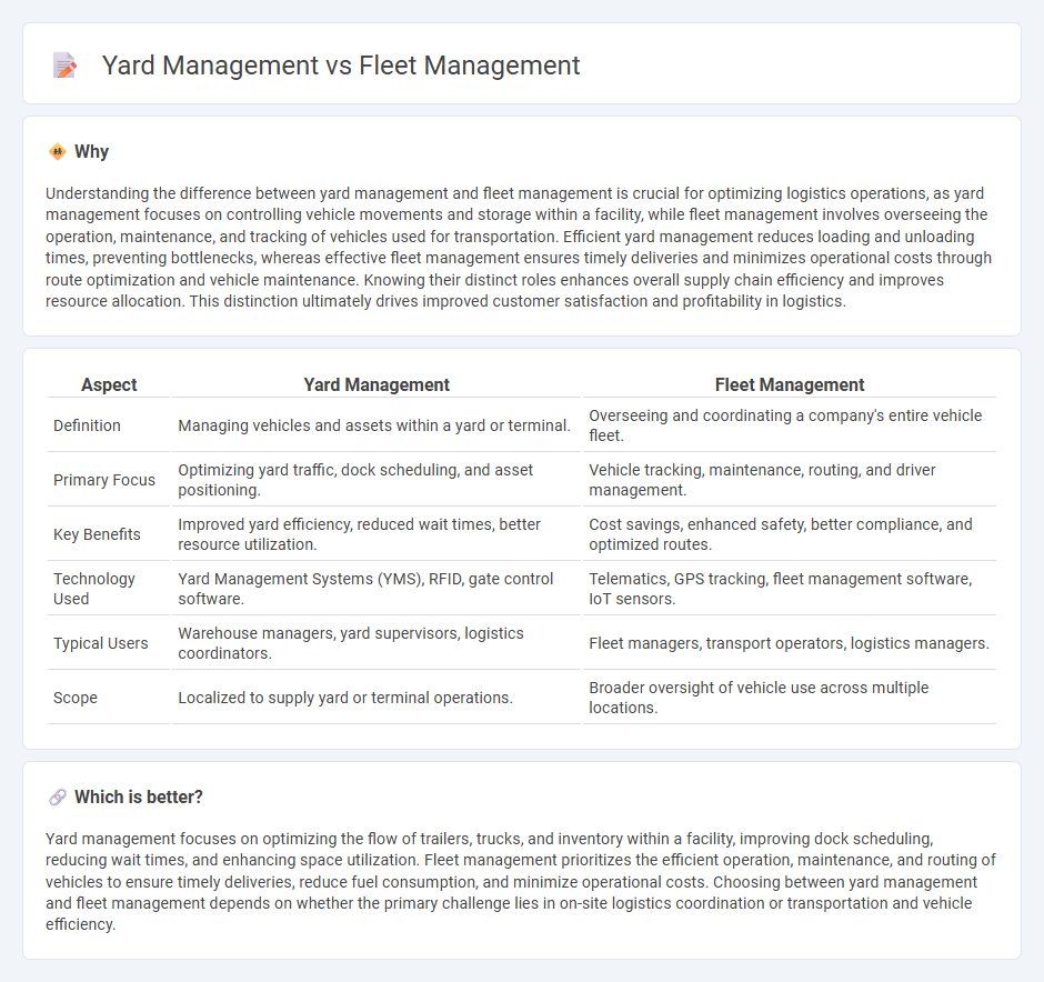 Yard Management vs Fleet Management in Logistics