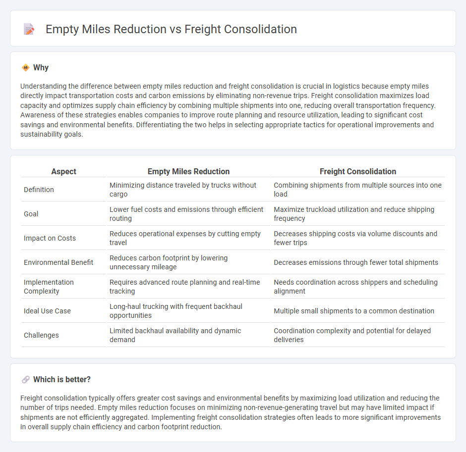 Empty Miles Reduction vs Freight Consolidation in Logistics