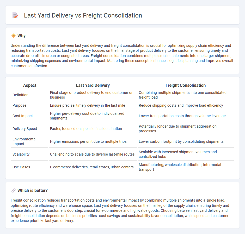 Last Yard Delivery vs Freight Consolidation in Logistics