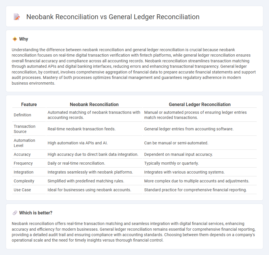 Neobank Reconciliation vs General Ledger Reconciliation in Accounting