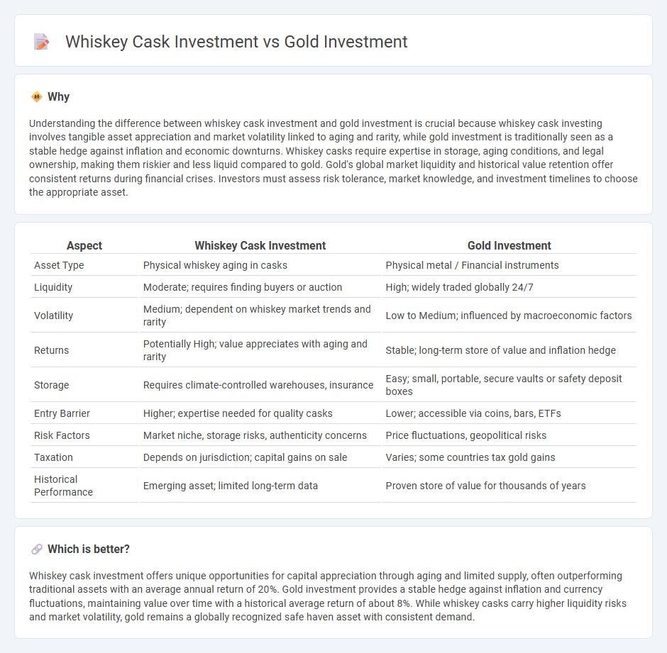 Whiskey Cask Investment vs Gold Investment in Investment