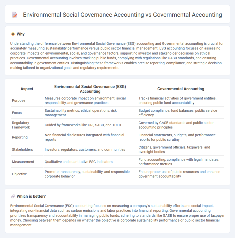 Environmental Social Governance Accounting vs Governmental Accounting in Accounting
