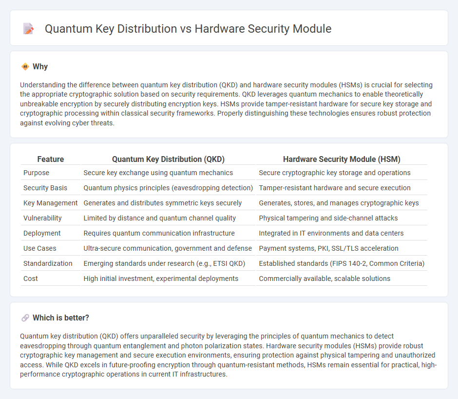 Quantum Key Distribution vs Hardware Security Module in Technology