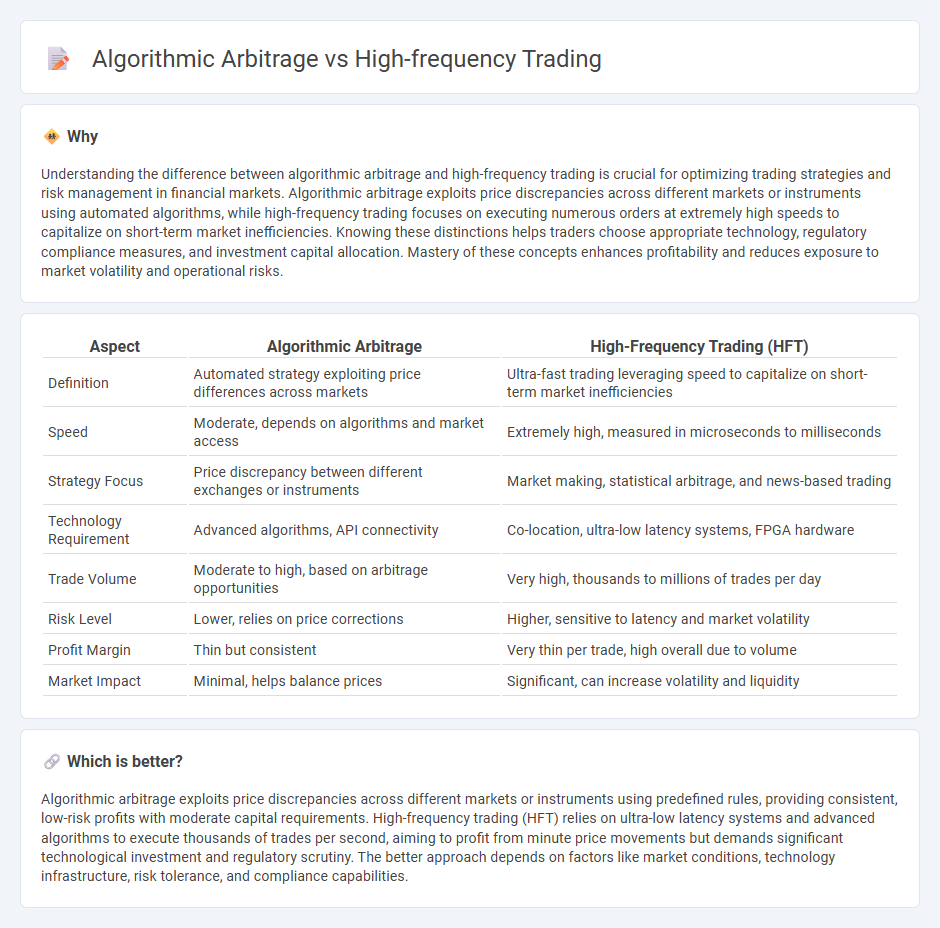 Algorithmic Arbitrage vs High-Frequency Trading in Trading