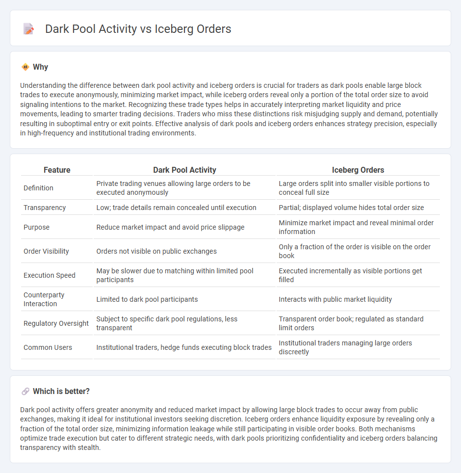Dark Pool Activity vs Iceberg Orders in Trading